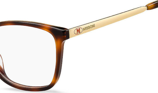 Missoni Damen Acetat Bräunlicher Schildpatt Brillengestelle MMI 0032 086