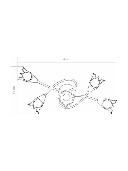 vidaXL Ceiling Mount Light Silver with Socket E14
