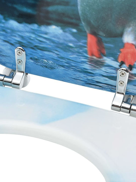 vidaXL Toilettenbrille Hölzernes 43.7x37.8cm Pinguine