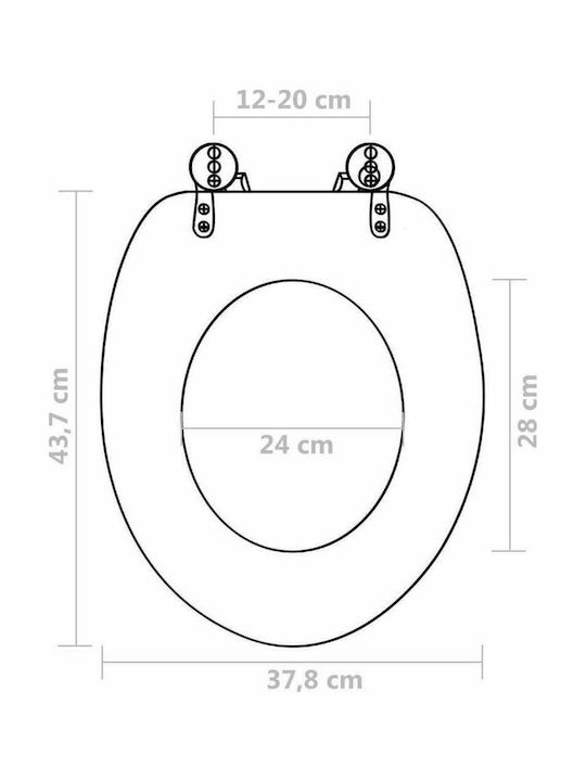 vidaXL Wooden Soft Close Toilet Seat Blue Drops 42.5cm