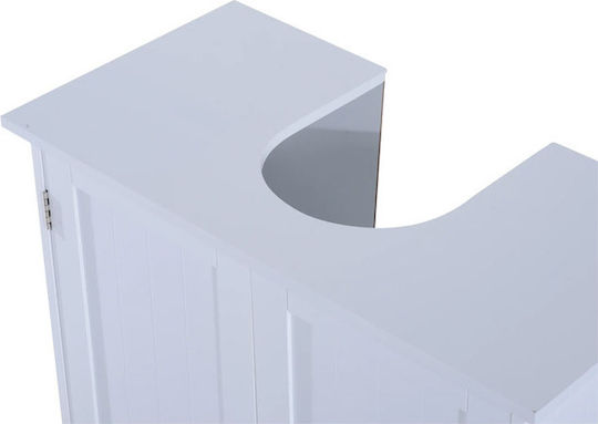 HomCom Πάγκος χωρίς Νιπτήρα Μ60xΒ30xΥ60cm Λευκός