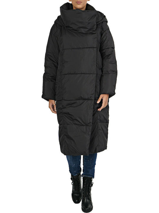 Catherina Women's Long Puffer Jacket for Winter Black