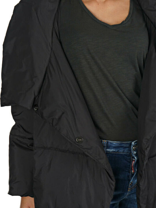 Catherina Women's Long Puffer Jacket for Winter Black