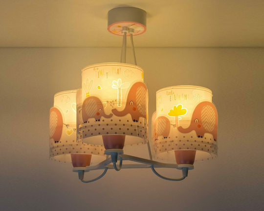 Ango Little Elephant Πολύφωτο Παιδικό Φωτιστικό Κρεμαστό από Πλαστικό 23W με Υποδοχή E27 Pink
