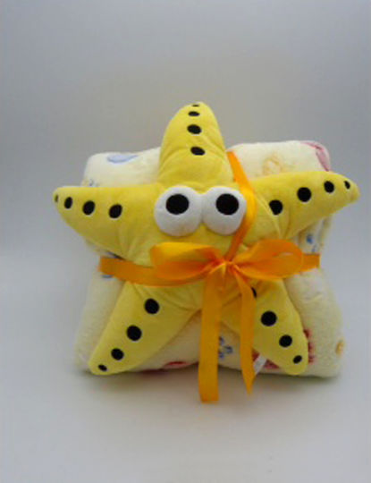 Silk Fashion Baby Blanket Cot Starfish with Animal 120x190cm Silk Fashion Baby Blanket Cot Starfish with Animal 120x190cm