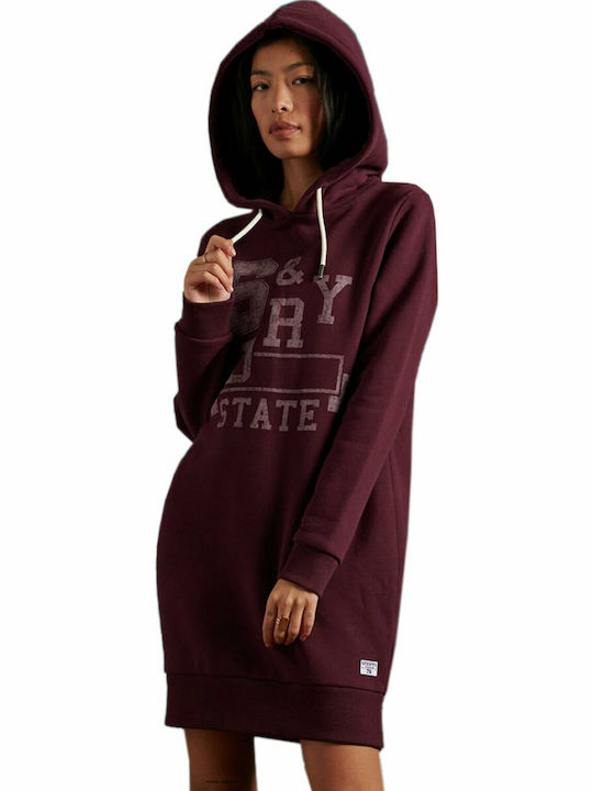 Superdry Track & Field Mini Athletic Dress Long Sleeve with Hood Deep Port