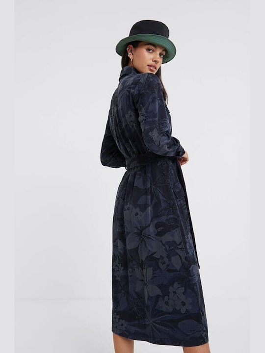 Desigual Montse Midi Shirt Dress Dress Navy Blue