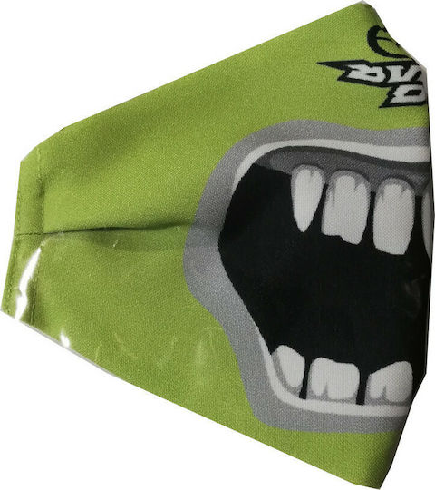 Back Me Up Baumwollmaske No Fear mit weißem Gummiband Schutzmaske Stoff Grün 315-00002 1Stück