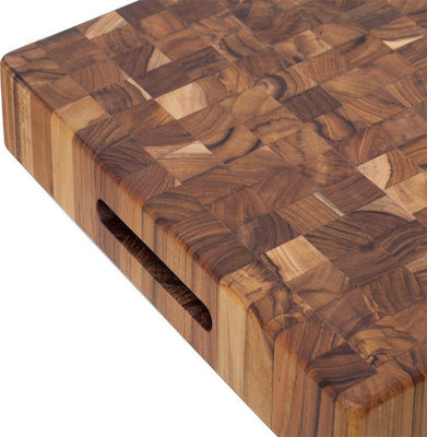 TeakHaus Butcher Block Suprafață de Tăiere Lemnoasă Maro 30.5x30.5cm 1buc