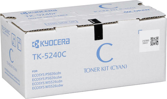Kyocera TK-5240C Γνήσιο Toner Laser Εκτυπωτή Κυανό 3000 Σελίδων 1T02R7CNL0