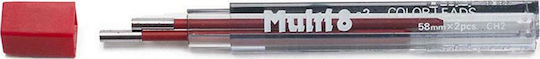 Staedtler 2 Packages x 2 Pencil Leads Multi8 Thickness 2mm Red