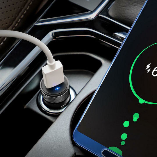 Hoco Z32 Car Charger 18W 3A Fast Charging with one Port: 1xUSB Black Color