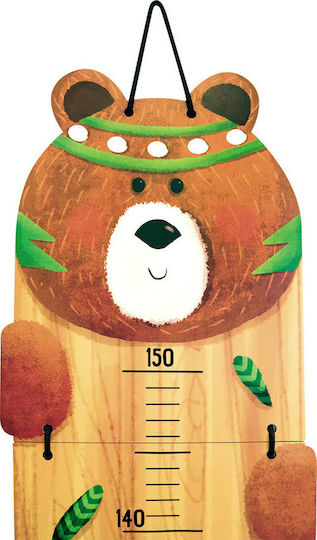 Svoora Wooden Kids Growth Height Chart with Design Animals Indianimals Bear Green 150cm