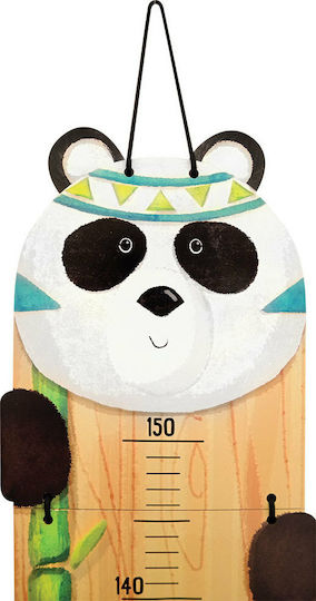 Svoora Wooden Kids Growth Height Chart with Design Animals Indianimals Panda Beige 150cm