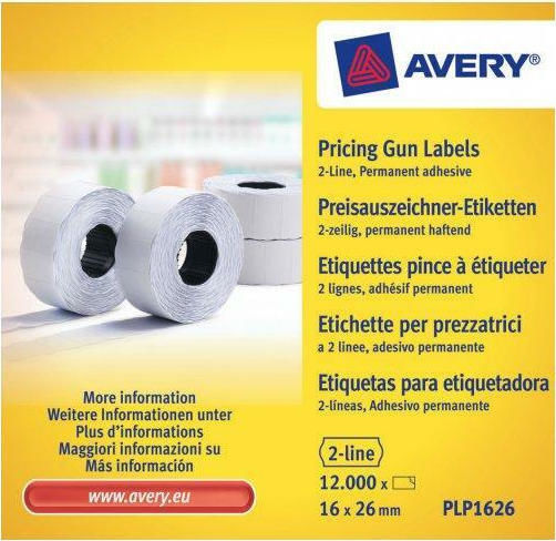 Avery Avery 12000 Самозалепващи етикетни ролки за етикетен принтер 26x16мм 1бр