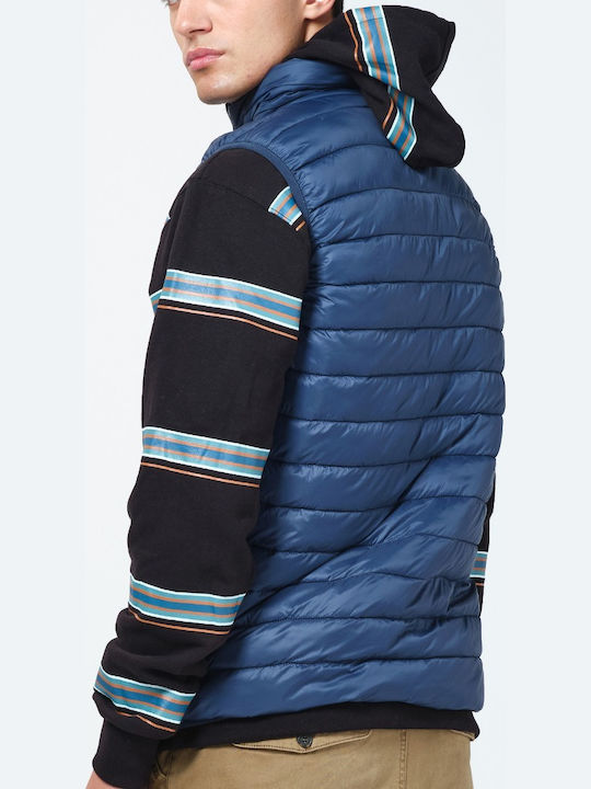 Basehit Men's Sleeveless Puffer Jacket Blue