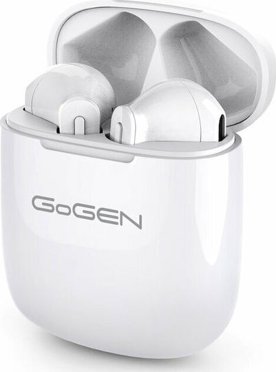 GoGEN Bar Earbud Bluetooth хендсфри Слушалки с Устойчивост на Пот и Кутийка за Зареждане Бял