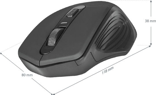 Defender Datum MB-345 RF Ασύρματο Εργονομικό Ποντίκι Μαύρο