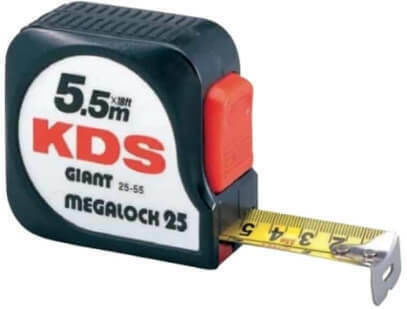 KDS Jumbo Megalock X Tape Measure with Auto-Rewind 19mm x 5.5m