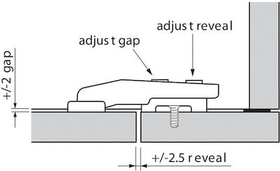 Blum Clip Top Metallic Furniture Hinge Corner with Brake Ασημί 95º