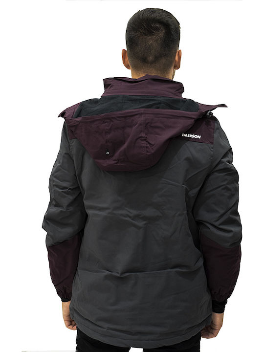 Emerson Men's Winter Jacket Bordeaux / Grey