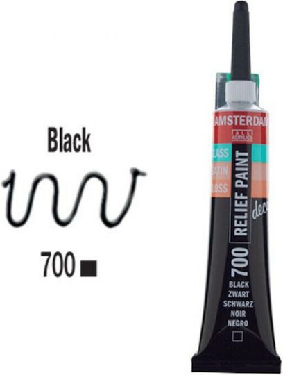 Royal Talens Relief Paint Decorfin Craft Paste Black Outline for Wood, Porcelain and Glass Νο700 20ml