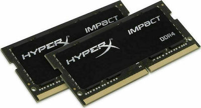 HyperX Impact 32GB DDR4 RAM με 2 Modules (2x16GB) και Ταχύτητα 2666 για Laptop