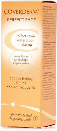 Coverderm Perfect Face Waterproof SPF20 Liquid Make Up 01 30ml