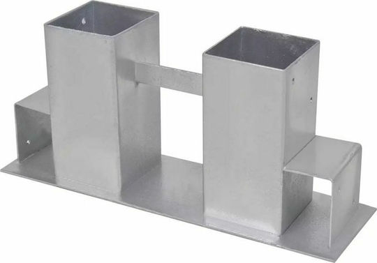 vidaXL Stacking Firewood Supports Silver Steel 4pcs Accessories