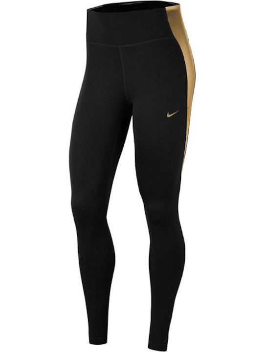Dri-Fit One Schulung Frauen Lang Leggings Hochgeschnitten Schwarz