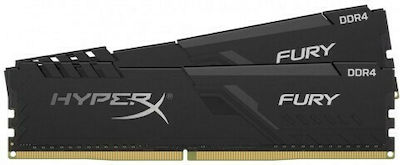 HyperX Fury 16GB DDR4 RAM με 2 Modules (2x8GB) και Ταχύτητα 2666 για Desktop