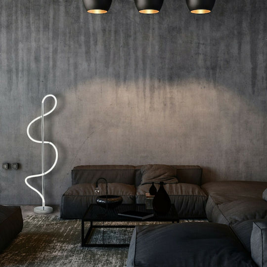 Hatzipantos Stores LED Floor Lamp H165xW28cm. with Natural White Light Silver