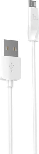 Hoco Regular USB 2.0 to micro USB Cable Λευκό 1m (X1)