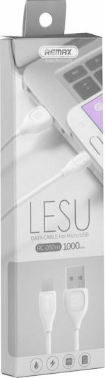 Remax Lesu RC-050m Regular USB 2.0 to micro USB Cable Λευκό 1m