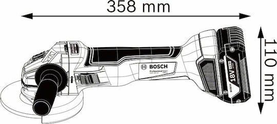 Bosch GWS 18V-10 Grinder 125mm Battery Brushless 18V Solo
