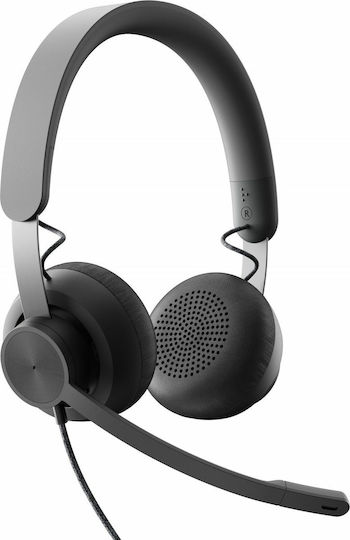 Logitech Zone Wired UC On Ear Multimedia Ακουστικά με μικροφωνο και σύνδεση USB