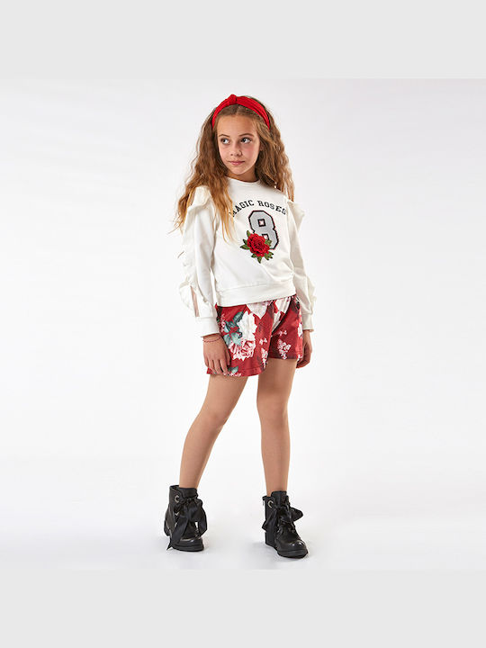 Εβίτα Kids Set with Skirt Winter 2pcs White