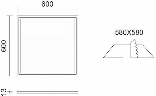 Spot Light Χωνευτό LED Panel 40W 60x60εκ. Spot Light Χωνευτό LED Panel 40W 60x60εκ.