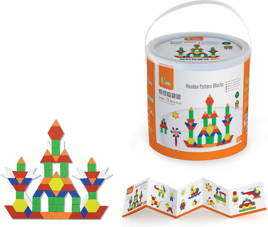Viga Toys Τουβλάκια Pattern Ξύλινα για 3+ Ετών 250τμχ