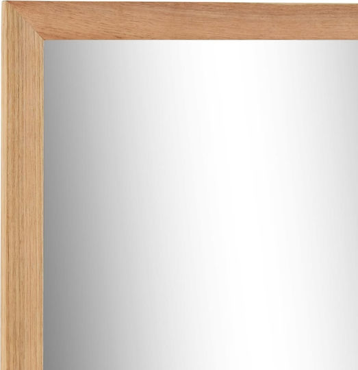 vidaXL Rectangular Bathroom Mirror made of Solid Wood with Shelf 60x62cm Brown