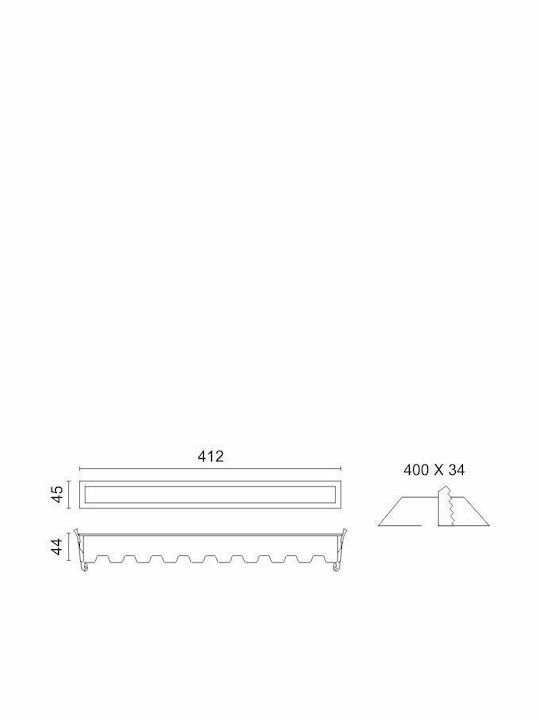 Spot Light Parallelogram Recessed LED Panel 30W with Natural White Light 41.2x4.5cm