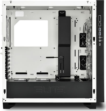 Sharkoon Elite Shark CA300T Gaming Midi Tower Computer Case with Side Window and RGB Lighting White