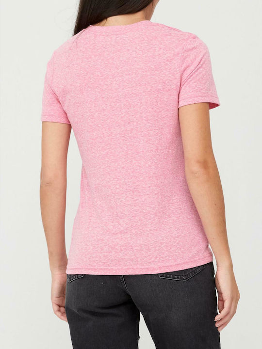 Superdry Vintage Logo Tonal Glitter Damen T-shirt Rosa