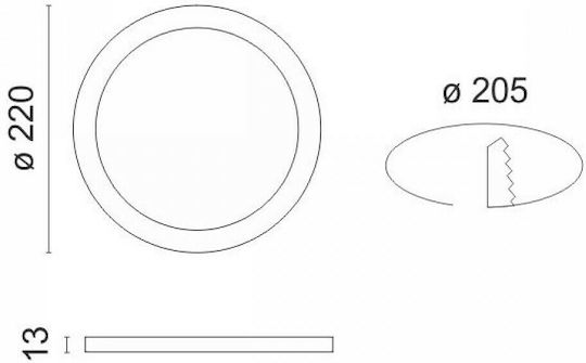 Spot Light Στρογγυλό Χωνευτό LED Panel 18W με Φυσικό Λευκό Φως 4000K 22εκ.