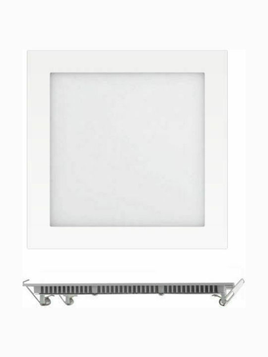 Spot Light Τετράγωνο Χωνευτό LED Panel Ισχύος 18W με Ψυχρό Λευκό Φως 22.5x22.5εκ.