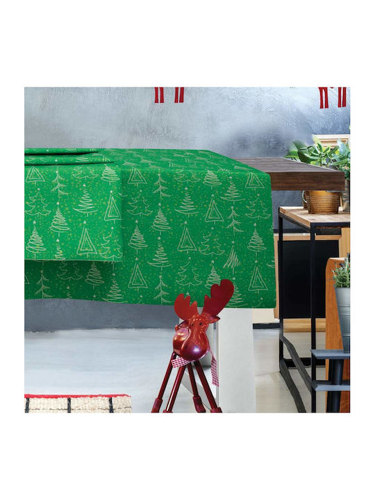 Das Home 0552 Ornament de Crăciun Față de masă Material textil Verde M140xL140cm 1buc