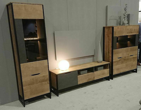 Σύνθετο Σαλονιού Arden Mini SV Sand με Βιτρίνα Μ270xΒ39.6xΥ150εκ.