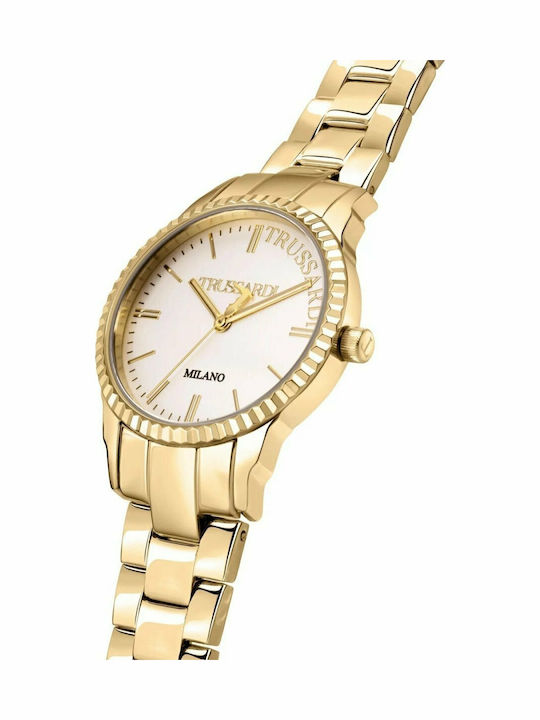 Trussardi T-Bent Damen Uhr mit Gold Metallarmband