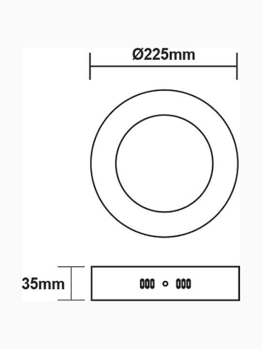 Aca Round Outdoor LED Panel 18W with Natural White Light 4000K 22.5cm