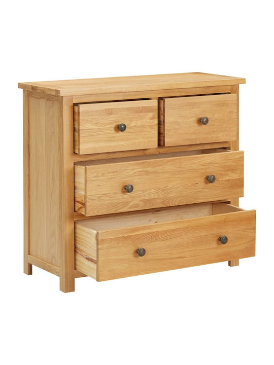Wooden Chest of Drawers with 4 Drawers 80x35x75cm